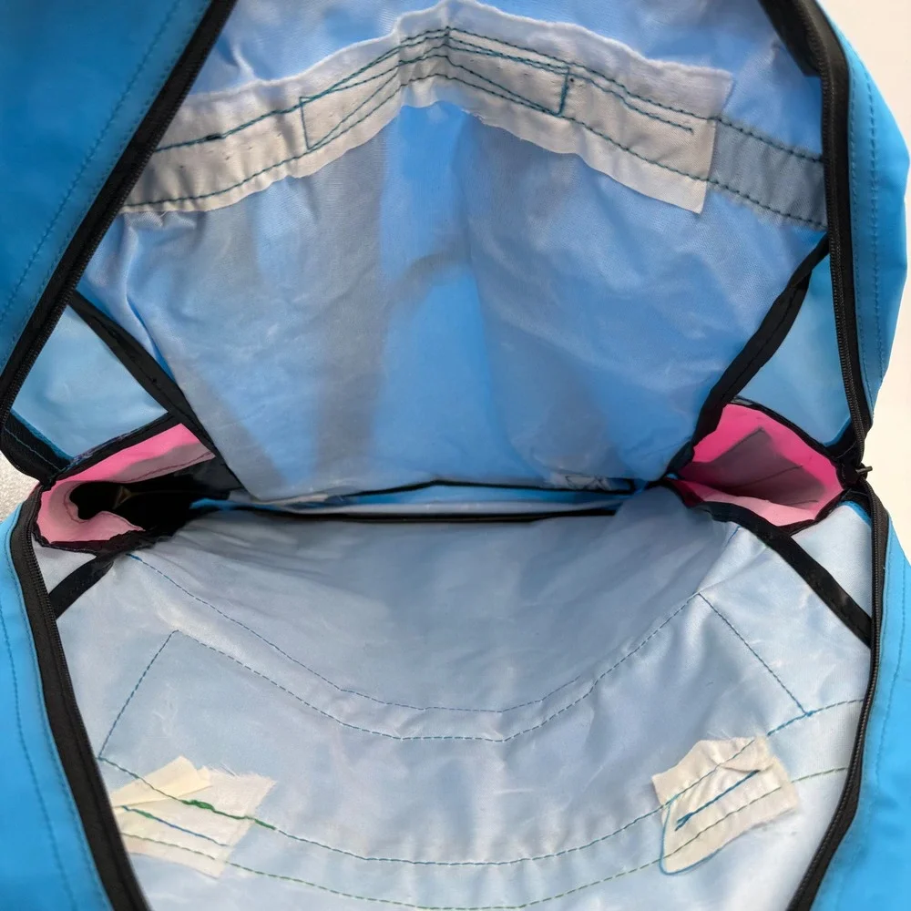 Vintage 80s 90s‎ Colorblock Nylon Backpack Neon Blue Pink Green NWT kidcore Y2K
